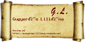 Gugyerás Liliána névjegykártya